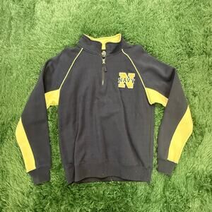 Navy - Naval Academy - University Pullover Blue 1/4 Zip Sweatshirt Sz Small